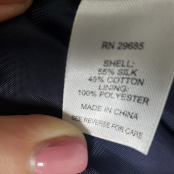 Pendleton silk skirt navy w/ white polka dots J18 - Picture 4 of 5